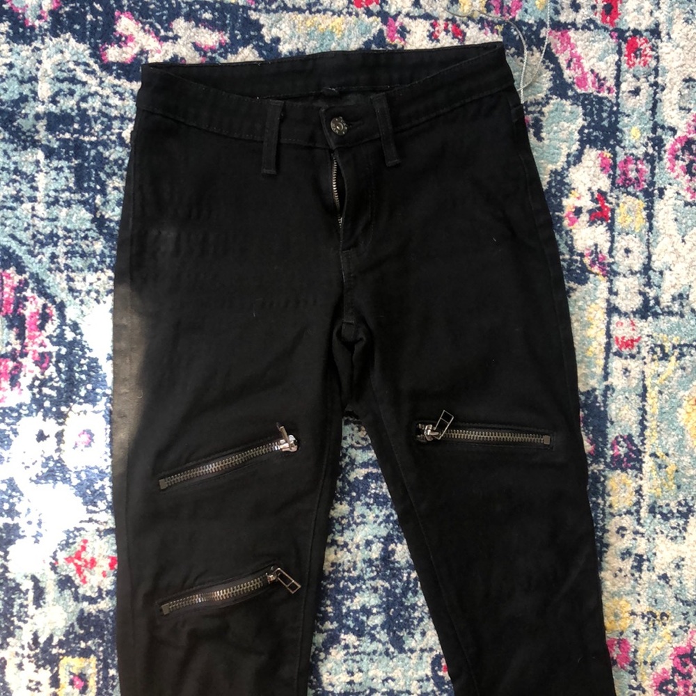 Carmar zipper black jeans